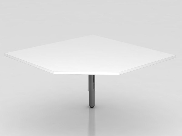 Hammerbacher Verkettungsplatte trapezförmig / Stützfuß eckig Weiß/Graphit, Quadratform mit abgeschrägter Ecke, VRT12/W/G