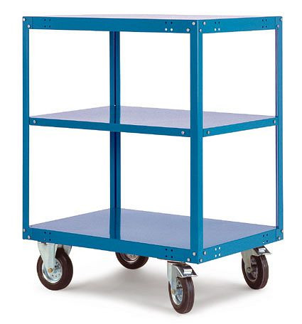 Manuflex Etagenwagen TRANSOMOBIL, mit 400 kg Tragkraft, HxBxT: 1255 x 700 x 1200 mm, resedagrün, TT4072.6011