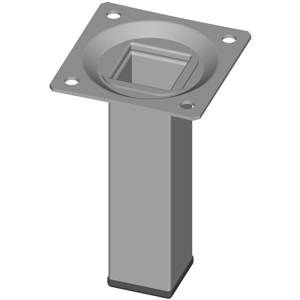 Element System STAHLROHRFUSS, LOSE, 25X25, M10, 100 mm, WEISS ALU, VE: 4 STÜCK, 11101-00004