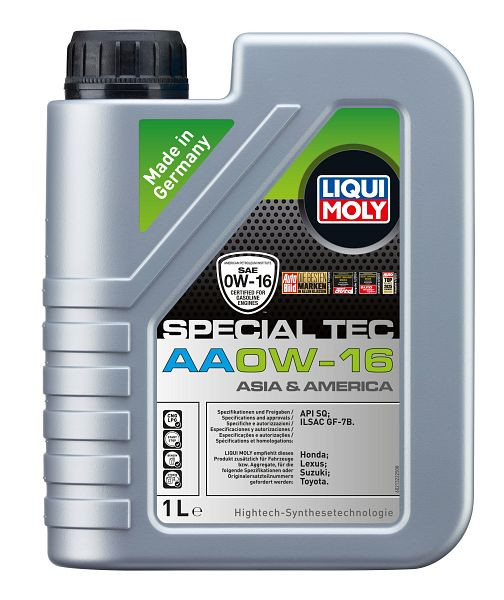 LIQUI MOLY Motoröl Special Tec AA 0W-16, Kanister Kunststoff, VE: 1 Liter, 21322