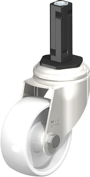 Blickle LKRXA-PO 80G-11-EXV12 Edelstahl-Apparate-Lenkrolle mit Expander, Polyamid, Weiß, 853542