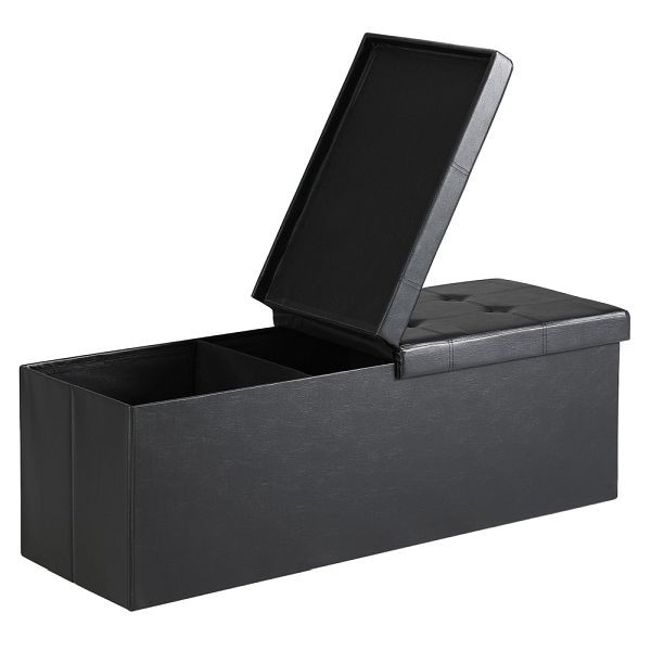 casaria Sitzbank Schwarz 115x38x38cm mit Klappdeckel, 106961