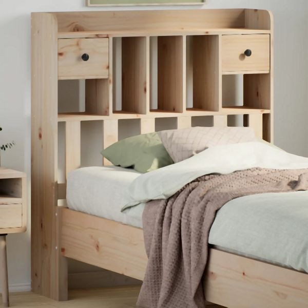vidaXL Kopfteil mit Stauraum 100 cm Massivholz Kiefer, 855520