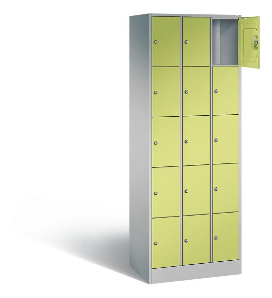C+P Schließfachschrank Serie 8070, H1950xB680xT480mm, Farbe: Weißaluminium / Viridingrün, 80700-30 S10364