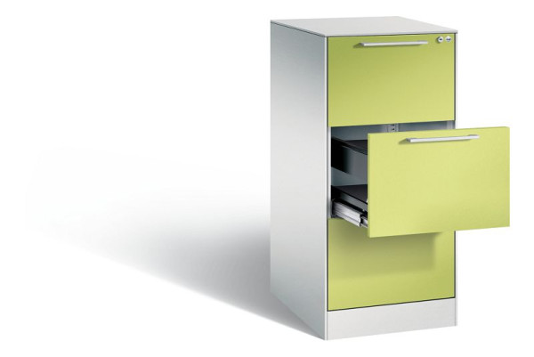 C+P Hängeregistraturschrank Asisto, H1010xB440xT600mm, Farbe: Lichtgrau / Viridingrün, Bügelgriff, 146245-311 S10110