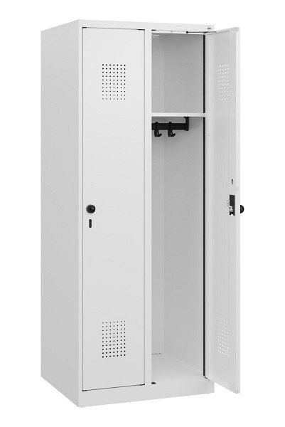 C+P Spind Evolo PLUS, 2 Abteile, 1530x600x500mm, 9016/9016, Drehriegel, 0490005-20 S10023