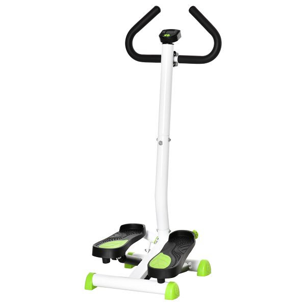 HOMCOM Stepper Fitnessgerät, LCD-Monitor, rutschfeste Pedale, Stahl und ABS, 55x44x108 cm, Grün+Schwarz, A90-263WT