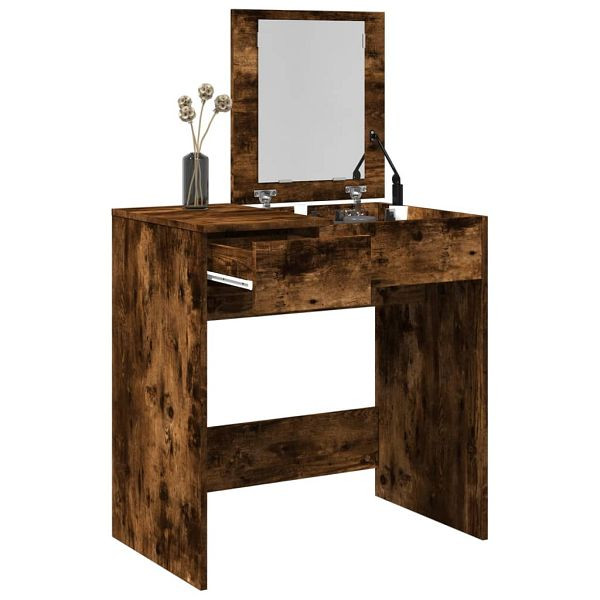 vidaXL Schminktisch mit Spiegel Räuchereiche 73x46,5x120 cm, 848224
