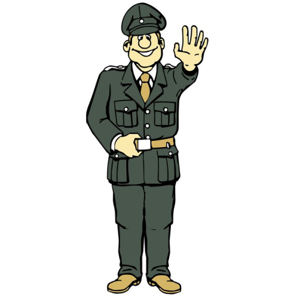 Stein HGS Hartschaum-Schild Polizeifigur, mehrfarbig, 14833