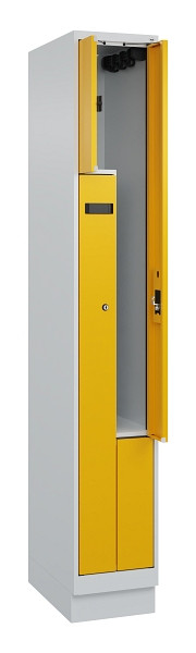 C+P Z-Spind Evolo PLUS, Sockel, 2 Fächer, 1950x300x500mm, 7035/1004, Zylinderschloss, 049023-102 S10028