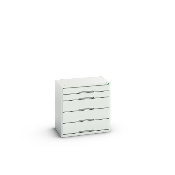 bott verso Schubladenschrank, mit 5 Schublade, BxTxH: 800 x 550 x 800 mm, Lichtgrau / Lichtgrau, 16925112.16
