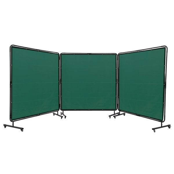 VEVOR 3-Panel-Schweißvorhang 1,8 x 1,8m mit 6 Schwenkrädern und einem 6-stufigen UV-Schutz Grün, SMSHJPF6X6YCKQEXGV0