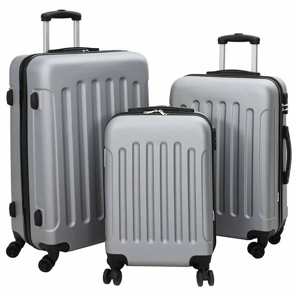 vidaXL Koffer Set 3-teilig Silber 50 x 31 x 78 cm ABS Plastik, Stahl, 42006237