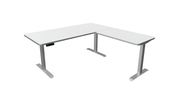 Kerkmann Sitz-/Stehtisch, Move 3 Premium, B 1800 x T 800 mm mit Anbauelement, elektrisch höhenverstellbar von 720-1210 mm, Weiß, (Montage), 10332310-1