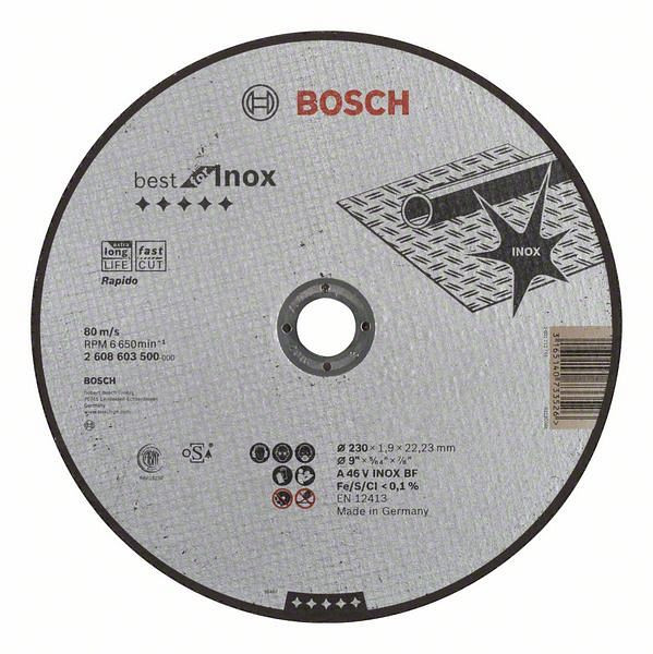 Bosch Trennscheibe gerade Best for Inox - Rapido A 46 V INOX BF, 230 mm, 1,9, VE: 25 Stück, 2608603500