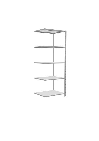 Schulte Anbauregal, Steckregal MULTIplus150, 2000 x 750 x 600 mm, 5 Fachböden, Kreuzstrebe, RAL 7035 lichtgrau, 32665-75