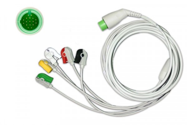 Golmed 5-adriges EKG-Komplettkabel mit Klammern, zu Spacelabs, 2-5-SL17