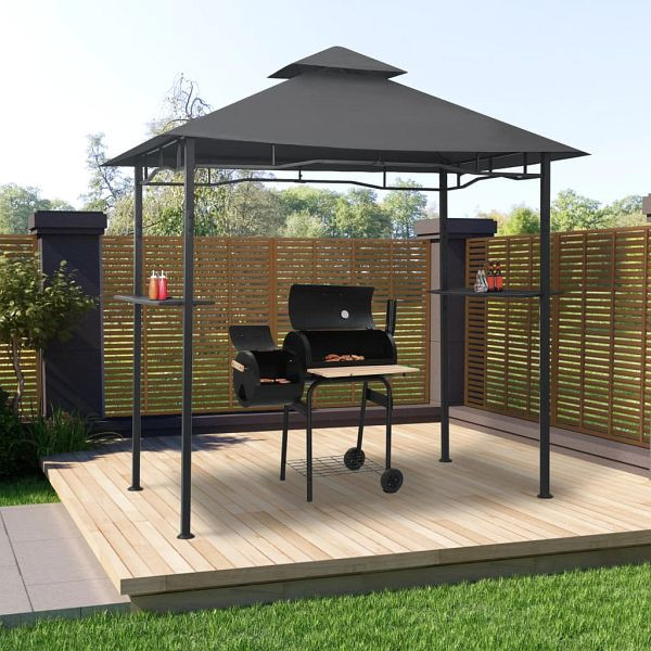 vidaXL BBQ-Pavillon 240x150x255 cm Anthrazit Stahl, 48602