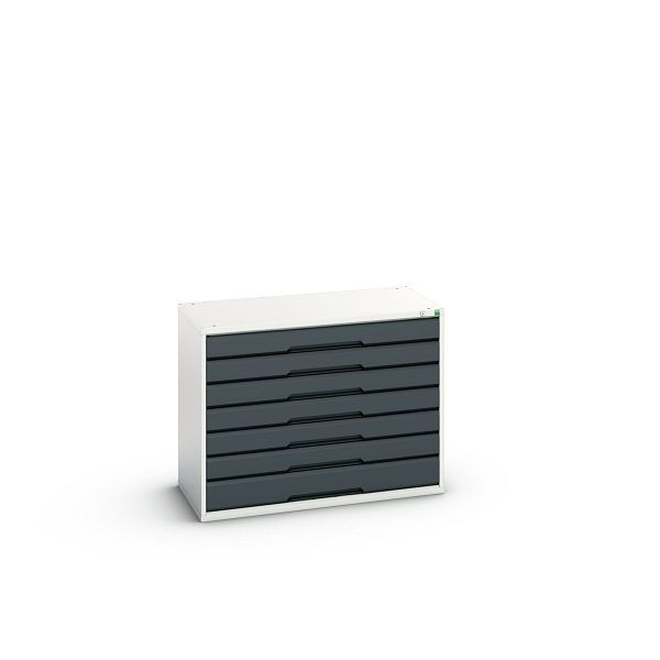 bott verso Schubladenschrank, mit 7 Schubladen, BxTxH: 1050 x 550 x 800 mm, Lichtgrau / Anthrazitgrau, 16925215.19