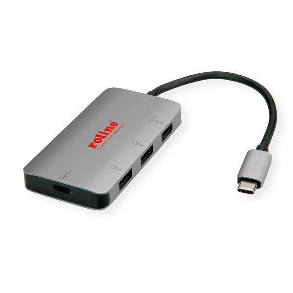 ROLINE USB 3.2 Gen 1 Hub, 3-fach, Typ C Anschlusskabel (PD+Data), 14.02.5038