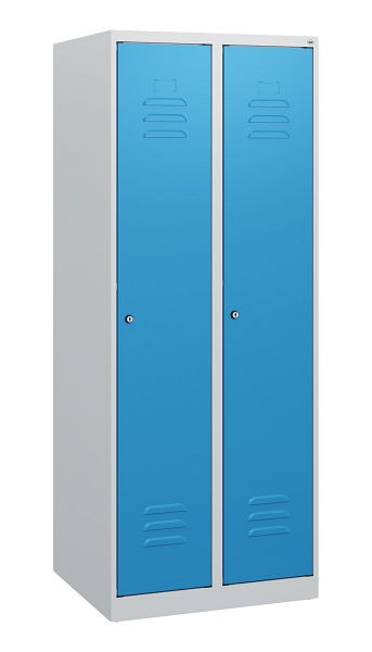 C+P Umkleidespind Classic PLUS, 2 Abteile, 1530x600x500mm, 7035/5012, Zylinderschlösser, 0800005-20 S10023