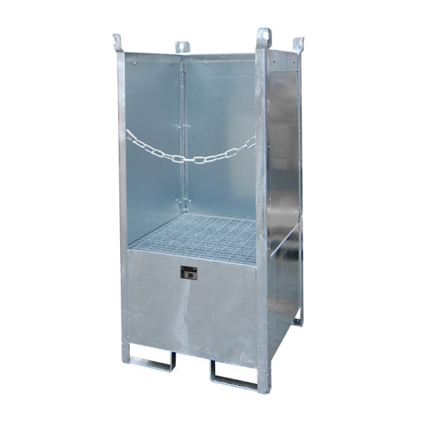 STEIN HGS Fass-Stapelpalette FSP, feuerverzinkt, feuerverzinkt, 225 Liter, Spritzschutzwand 3-seitig, 79140.0018