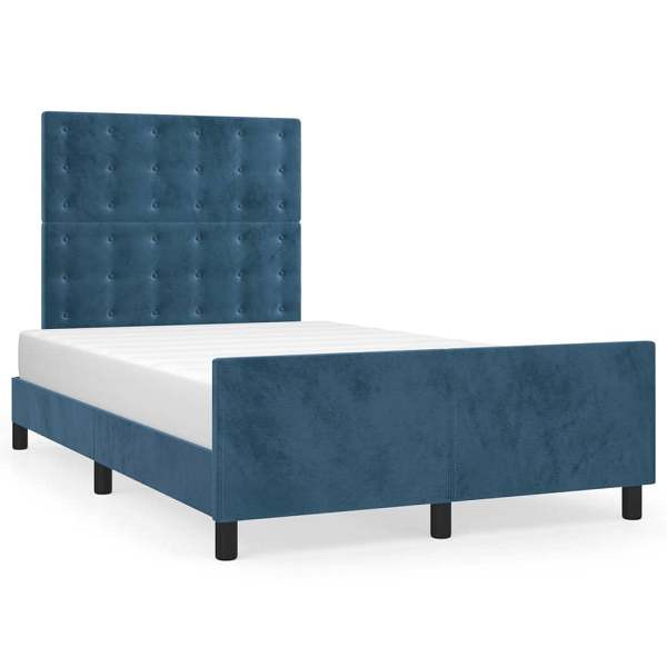 vidaXL Bettgestell mit Kopfteil Dunkelblau 120x190 cm Samt, 3270606