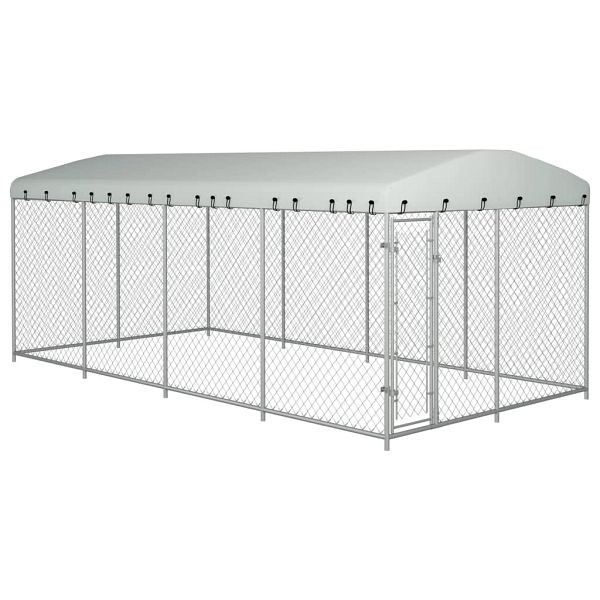 vidaXL Outdoor-Hundezwinger mit Überdachung 8x4x2,3 m, 144937
