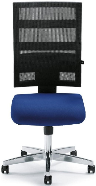 Deskin Bürostuhl ecoNet ohne Armlehnen, Schwarz/Blau, 600 x 590 x 1140 mm, 281368