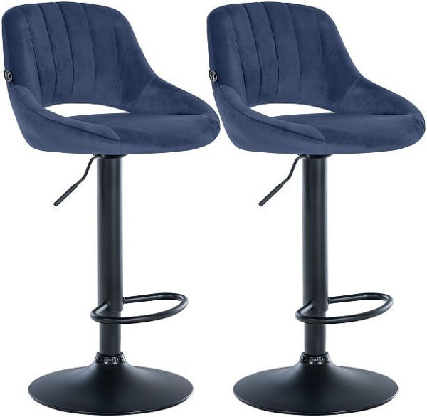 CLP Barhocker Milet Samt B, blau, VE: 2 Stück, 324459