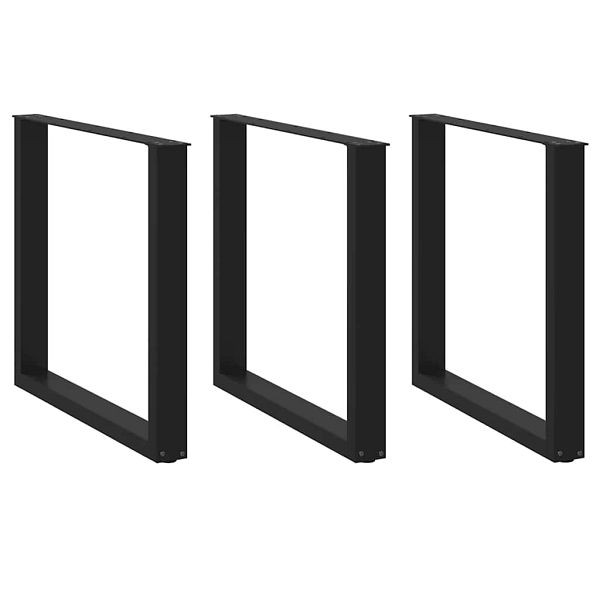 vidaXL Couchtischbeine U-Form 3 Stk. Schwarz 90x(72-73) cm Stahl, 4013208