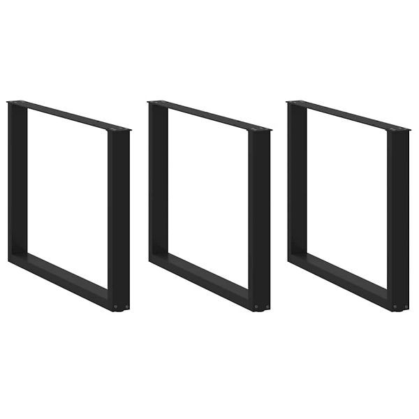 vidaXL Esstischbeine U-Form 2 Stk. Schwarz 100x(72-73) cm Stahl, 4013212