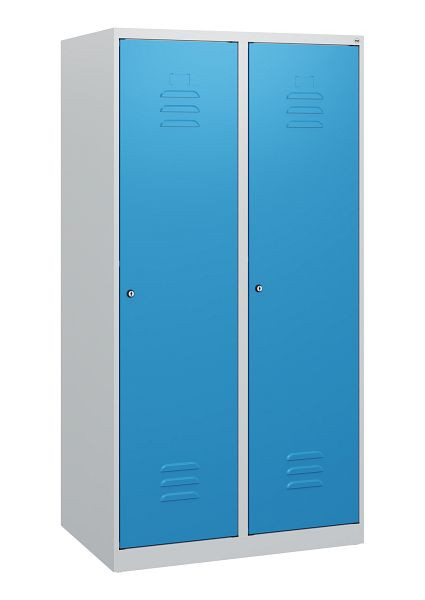 C+P Umkleidespind Classic PLUS, 2 Abteile, 1530x800x500mm, 7035/5012, Zylinderschlösser, 0800005-22 S10026