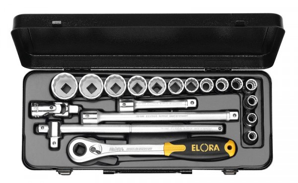 ELORA Steckschlüssel-Satz 1/2", Zwölfkant, 19-teilig 10-32 mm, 770-LINDMF, 0770530302100