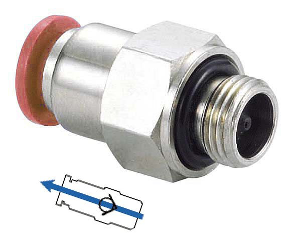 timmer B-RGEA-12-3/8-AL, Rückschlagfunktion Gerade-Einschraubverschraubung, mit O-Ring-Abdichtung - zylindrisch, VE: 5 Stück, 03170377