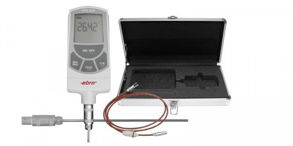 ebro TFX 430-Set Präzisionsthermometer Referenz-Thermometer mit austauschbaren PT 100 Fühler, 1340-5432