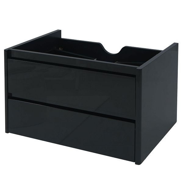 Mendler Waschbeckenunterschrank HWC-B19, Waschtischunterschrank Waschtisch Badezimmer, hochglanz Soft-Close 50x80cm, schwarz, 57631