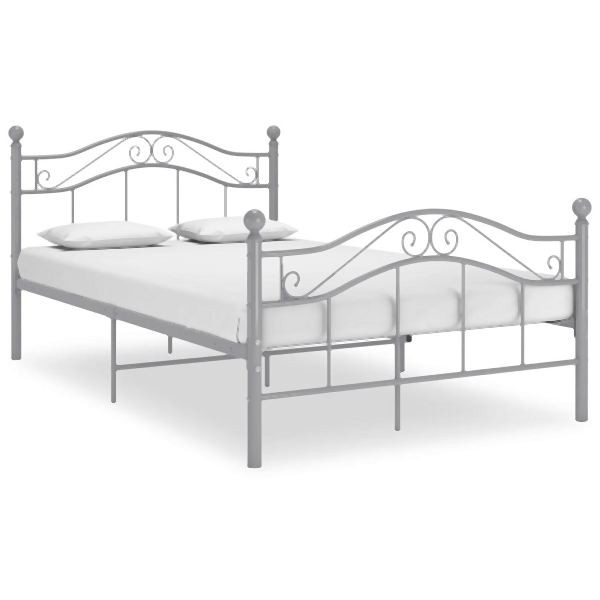 vidaXL Bett Grau Metall 120x200 cm, 324996, 8720286196809