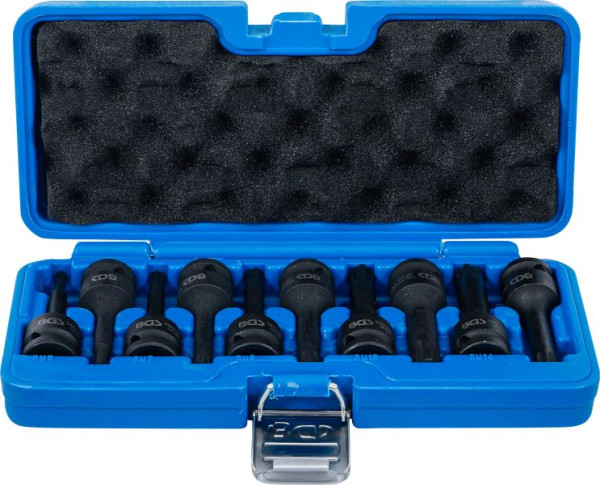 BGS Kraft-Bit-Einsatz-Satz, Antrieb Innenvierkant 12,5 mm (1/2"), Keil-Profil (für Ribe) M5 - M14, 9-teilig, 5483
