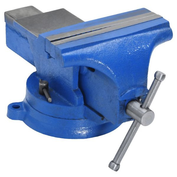 vidaXL Schraubstock Blau 125 mm Gusseisen, 154639, 8720845893354
