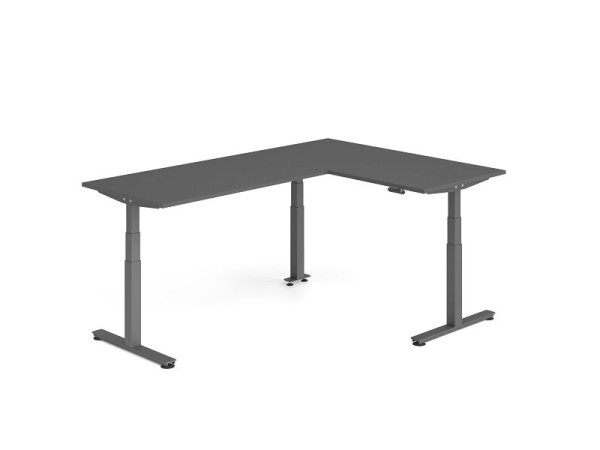 Hammerbacher Sitz-Steh-Winkeltisch 240x160cm Graphit/Graphit, VXDSMW1616/G/G
