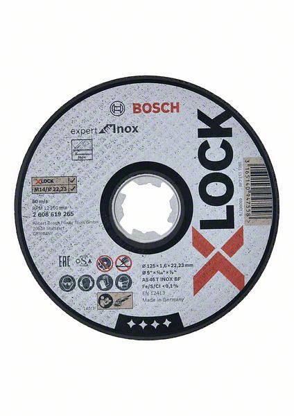 Bosch Trennscheibe X-LOCK gerade Expert for Inox AS 46 T INOX BF, 125 x 22,23 x 1,6 mm, VE: 25 Stück, 2608619265