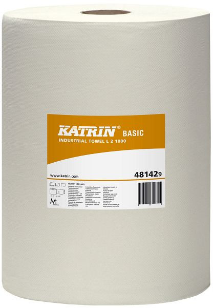 Katrin Putzpapier - Basic L 2 1000 Spiralhülse, weiß, 22,0 x 36,0 cm, 2-lagig, VE: 2 Stück, 481429