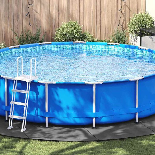 vidaXL Bodenfolie für Pools Hellgrau Ø 610 cm Polyester-Geotextil, 42009100
