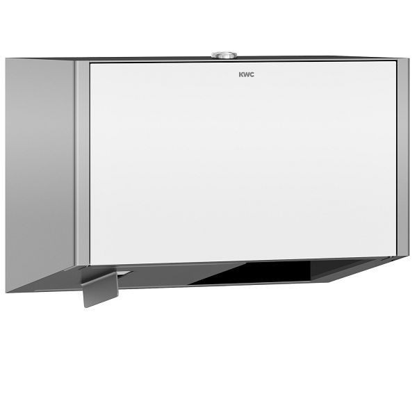 KWC WC-Doppelrollenhalter, EXOS, Edelstahl, 280x193x147 mm, Front aus Einscheibensicherheitsglas weiß, für Rollen bis Durchmesser 120 mm, 3600008951