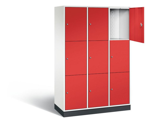 C+P XL-Schließfachschrank Intro, H1950xB1220xT490mm, Farbe: Verkehrsweiß / feuerrot, 8370-302 S10125