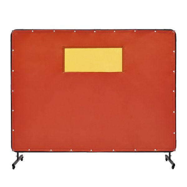 VEVOR Schweißvorhang 1,8x2,4m aus Flammhemmendem Vinyl mit 4 Schwenkrädern und einem 6-stufigen UV-Schutz Schweißschutz Rot, DMSHJPF6X8YCEKGF2V0