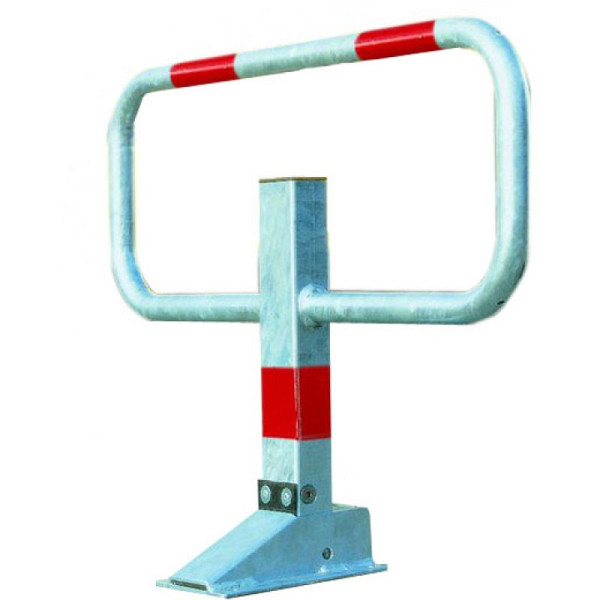 Stein HGS Kipp-Pfosten -SESAMprivat-, zum Aufdübeln (inkl. Bodenplatte), beschichtet und mit reflektierend Rotringen/rot-weiß, 11851