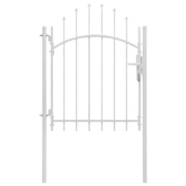 vidaXL Gartentor Stahl 1 x 2 m Weiß, 143065, 8718475625575