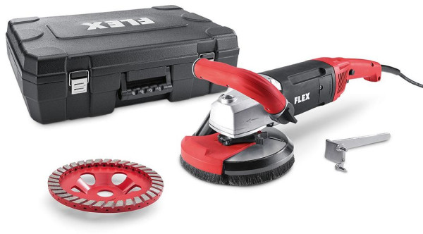 FLEX Kraftvoller 1800 Watt Sanierungsschleifer für randnahes Schleifen, 150 mm LD 18-7 150 R, Kit Turbo-Jet, 418765